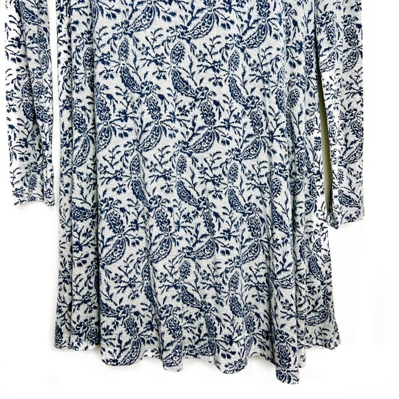 Blue Floral Long Sleeve Dress - Picture 4 of 8